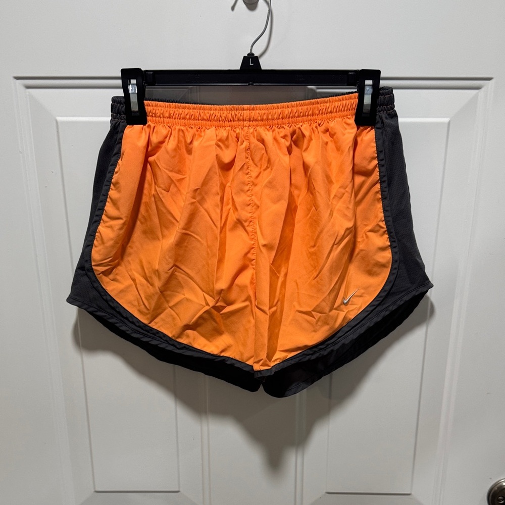Nike Orange and Dark Grey Athletic Shorts